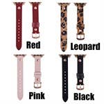 Slim Apple Watch Genuine Leather Band: LEOPARD ROSE GOLD / 38/40/41