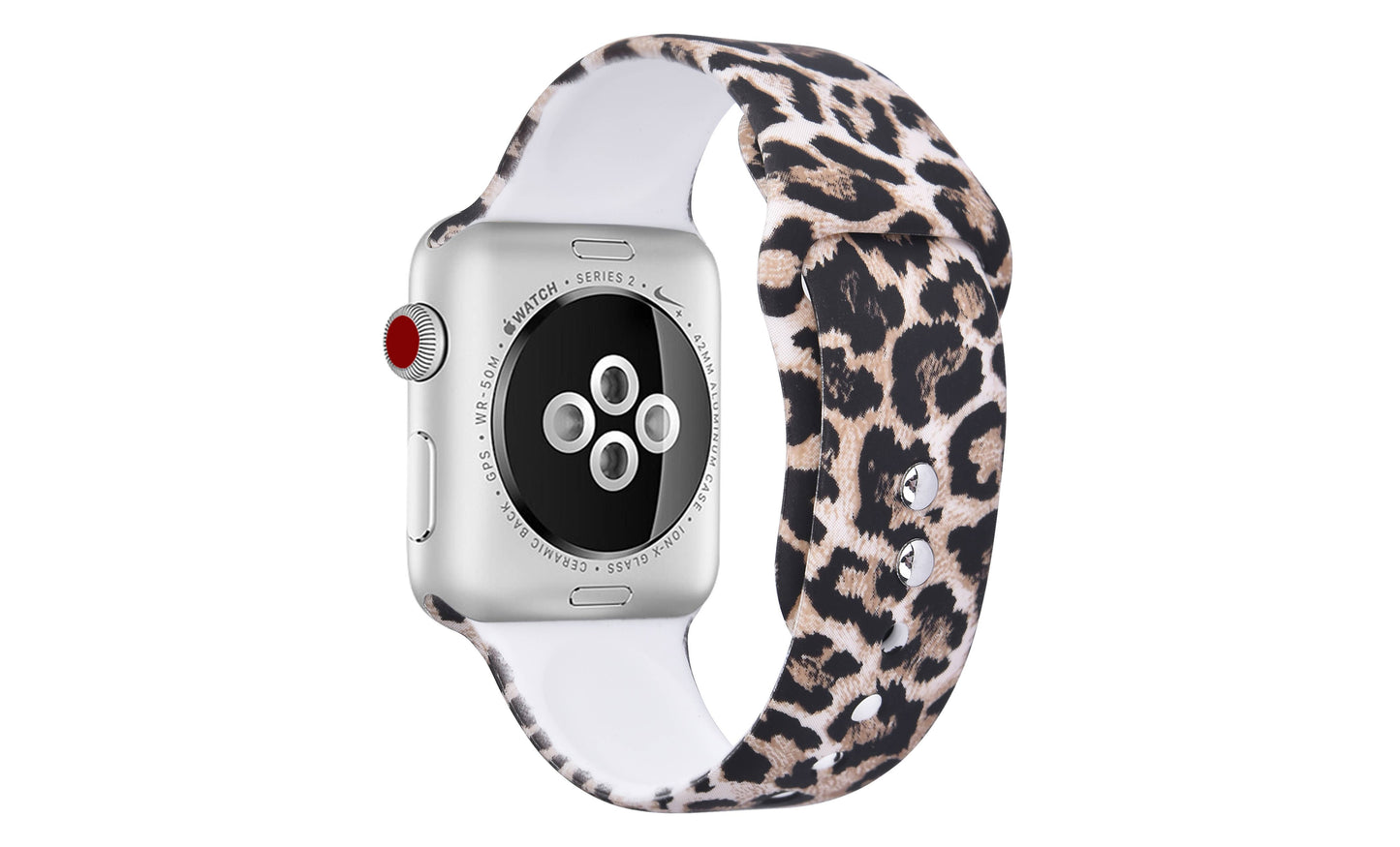 Leopard Cheetah Animal Silicone Apple Watch Band: 38/40/41mm