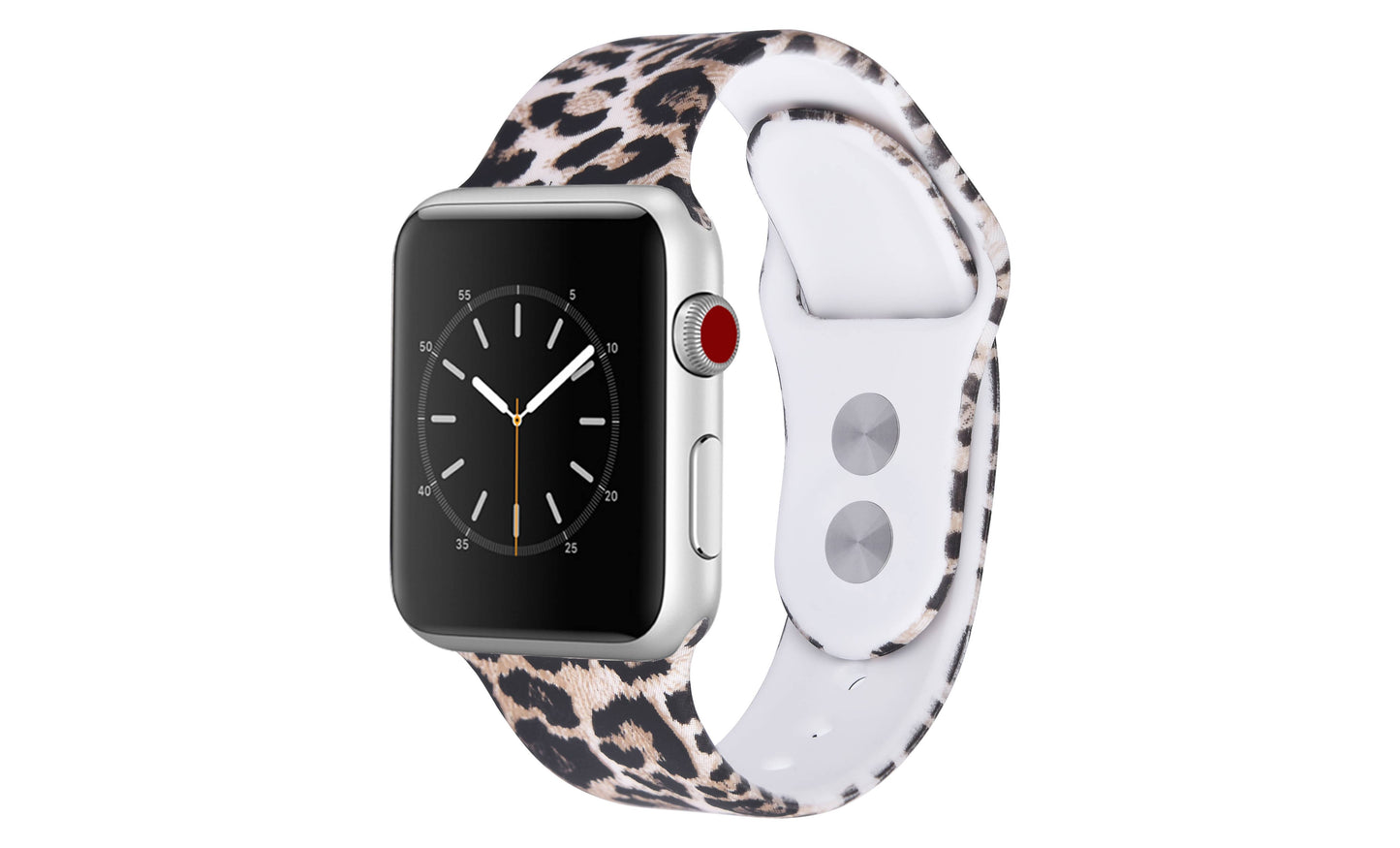 Leopard Cheetah Animal Silicone Apple Watch Band: 38/40/41mm