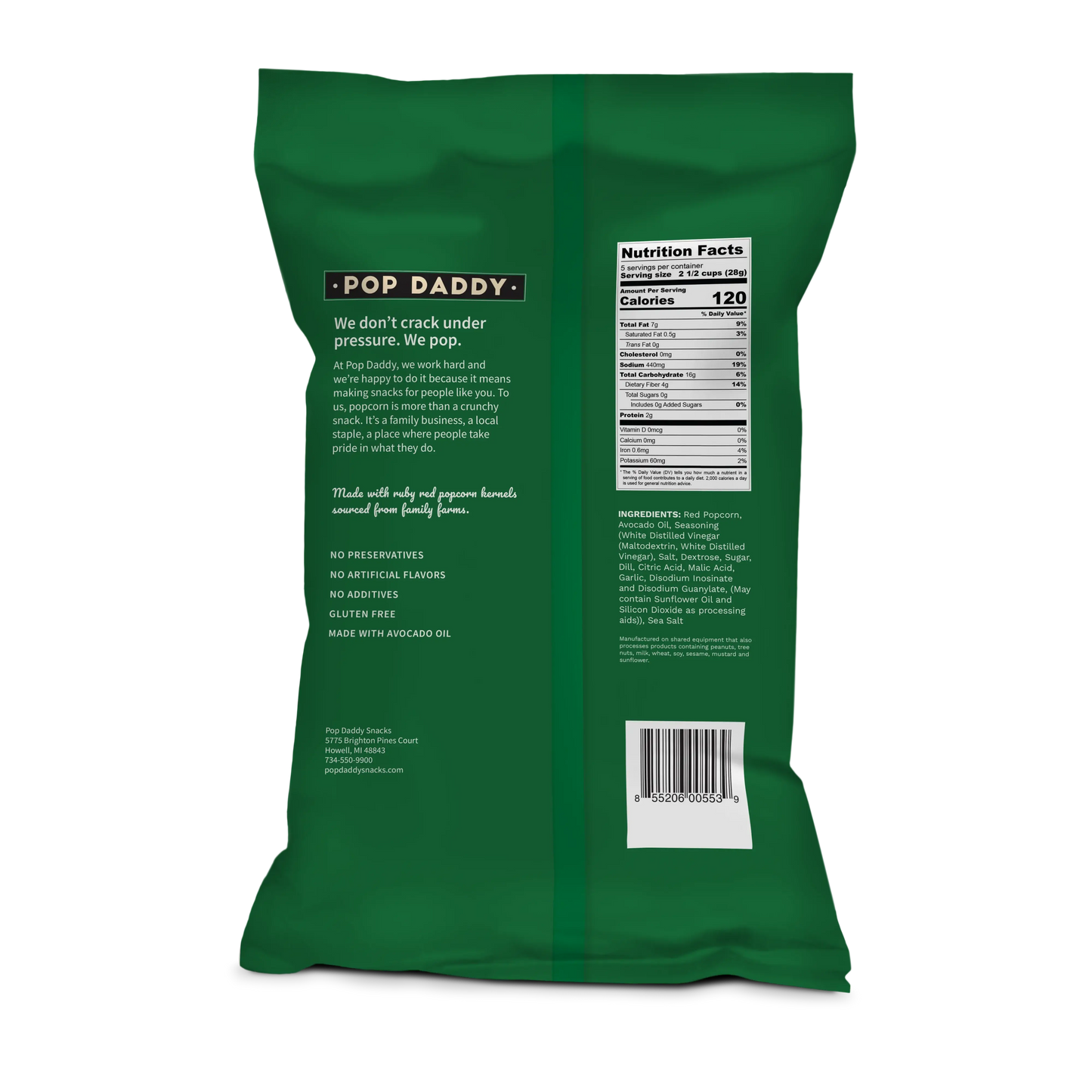 Pop Daddy – Dill Pickle Flavored Popcorn 5.0oz