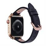Slim Apple Watch Genuine Leather Band: LEOPARD ROSE GOLD / 38/40/41