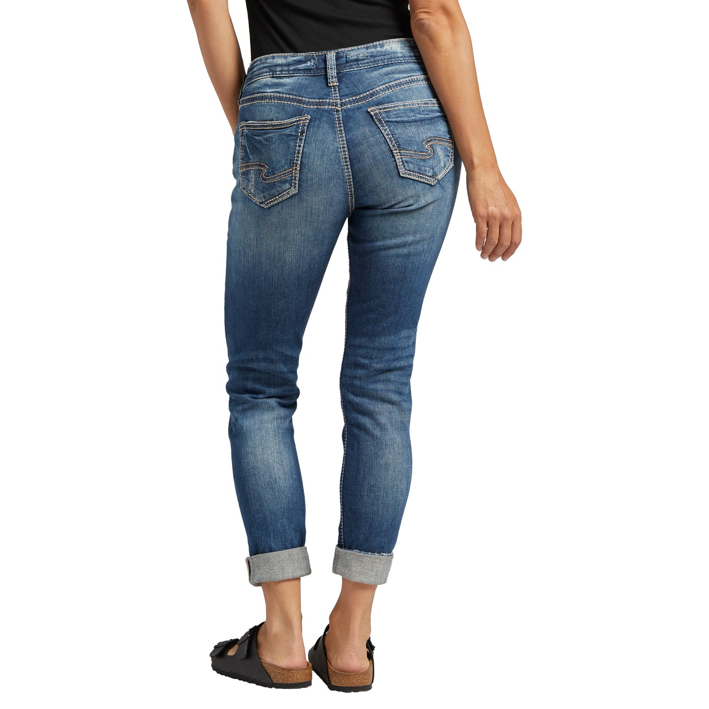 Silver Jeans Co. Girlfriend Mid Rise Skinny Jeans SJL388: Indigo / 36 / L27137SJL388